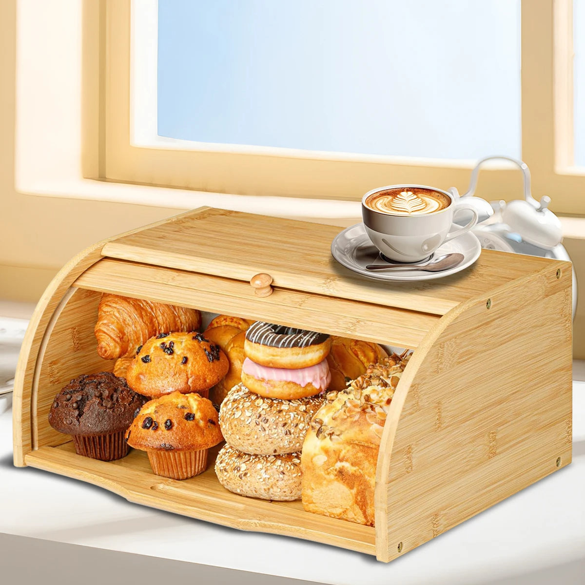 Bambus-Brotkasten mit Deckel – Bild 1
