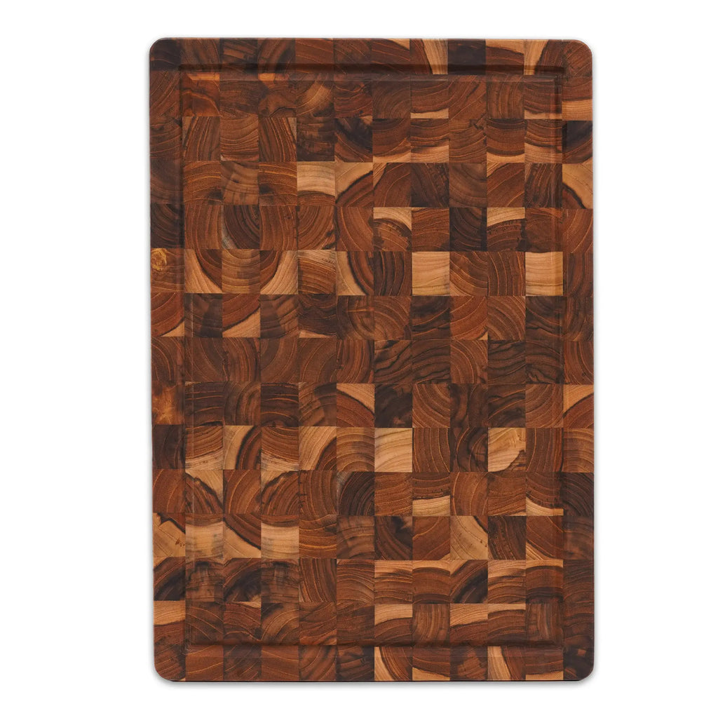 Hirnholz-Schneidebrett aus Teak – 40 × 28 × 3,8 cm – Bild 1