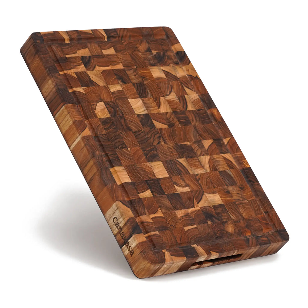 Hirnholz-Schneidebrett aus Teak – 40 × 28 × 3,8 cm – Bild 3