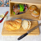 Bambus-Brotkasten mit Schneidebrett-Tür – Bild 4