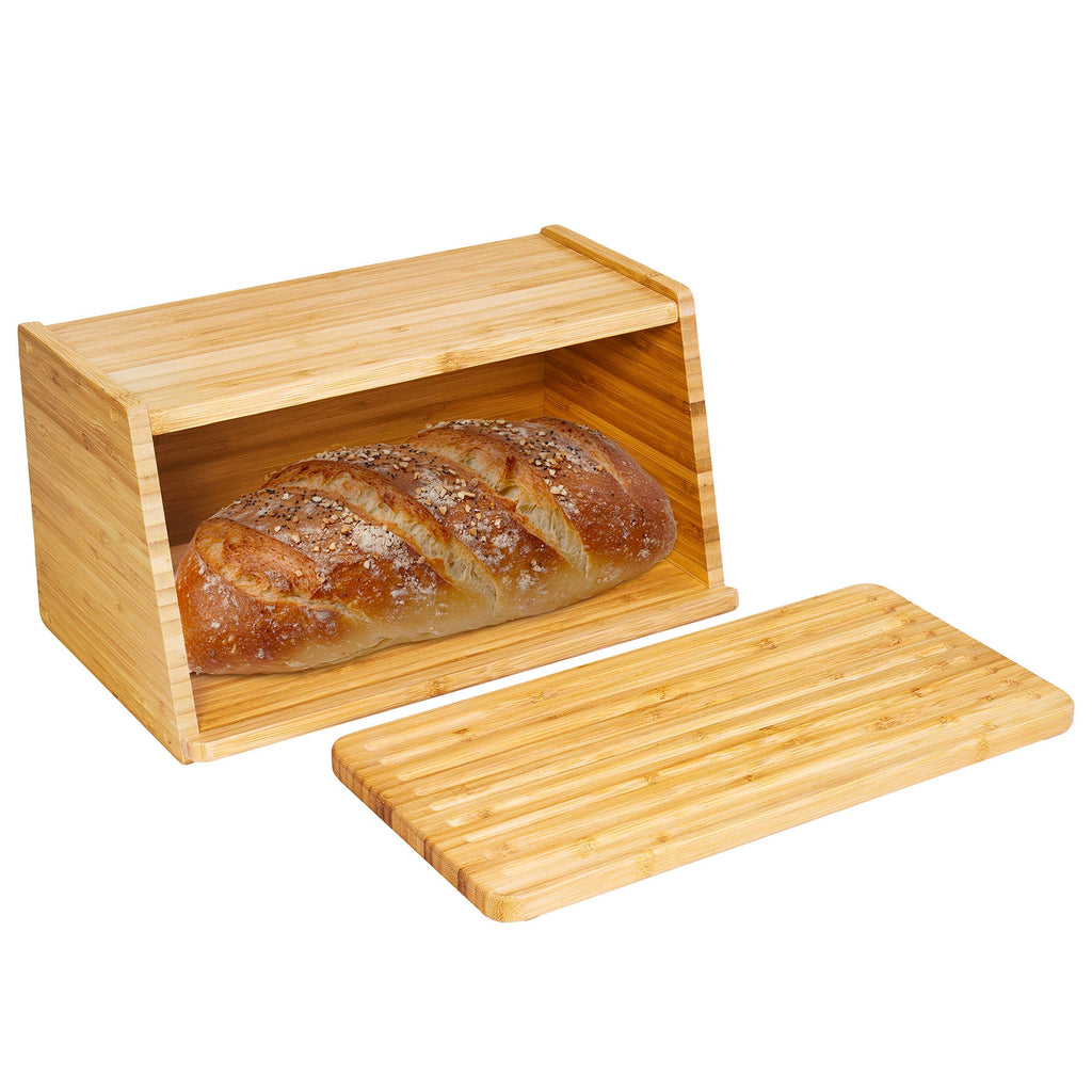 Bambus-Brotkasten mit Schneidebrett-Tür – Bild 1
