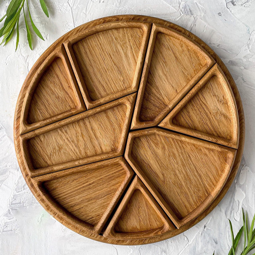 Serviertablett aus Holz mit herausnehmbaren Fächern – Bild 4