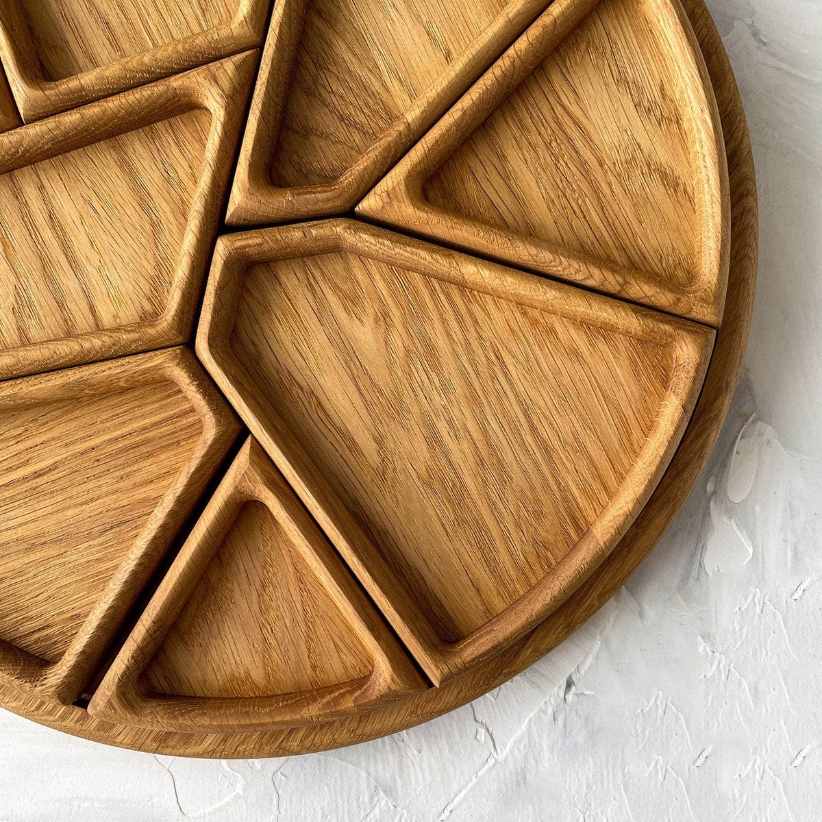 Serviertablett aus Holz mit herausnehmbaren Fächern – Bild 5