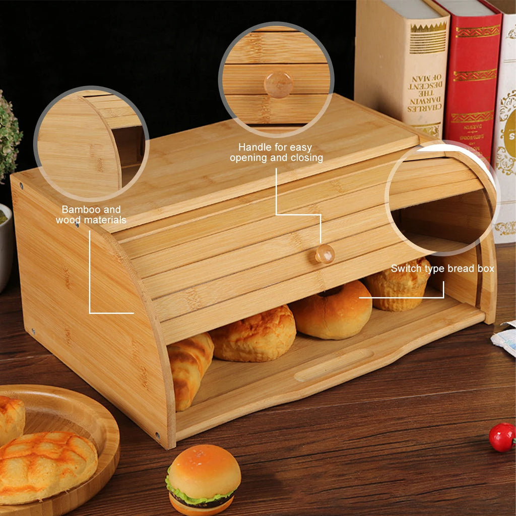 Bambus-Brotkasten mit Deckel – Bild 4